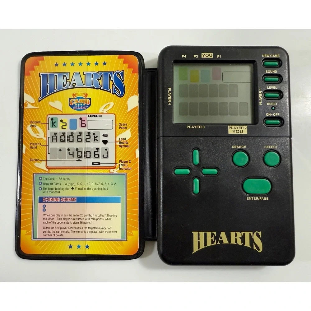 Radio Shack HEARTS Handheld Electronic Game #60-2667 NEED NEW BATTERIES